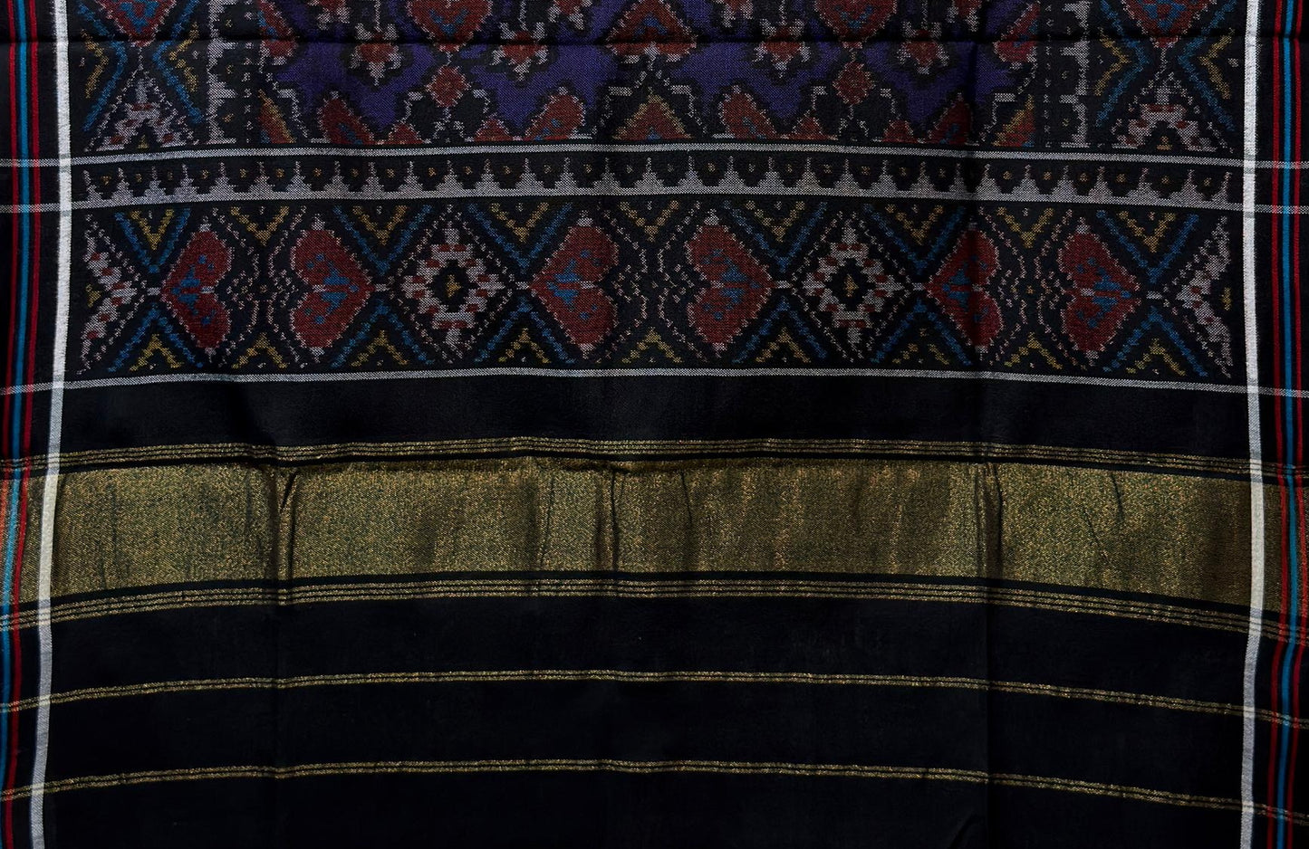 Timeless Patola Shawl with Diamond & Heart Motif Design