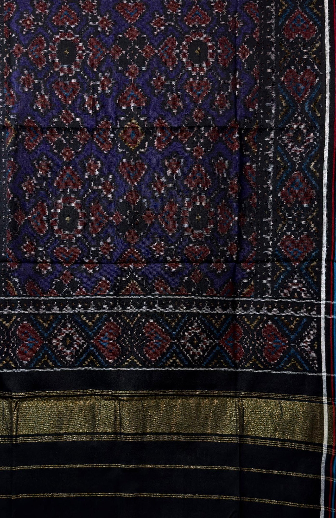 Timeless Patola Shawl with Diamond & Heart Motif Design