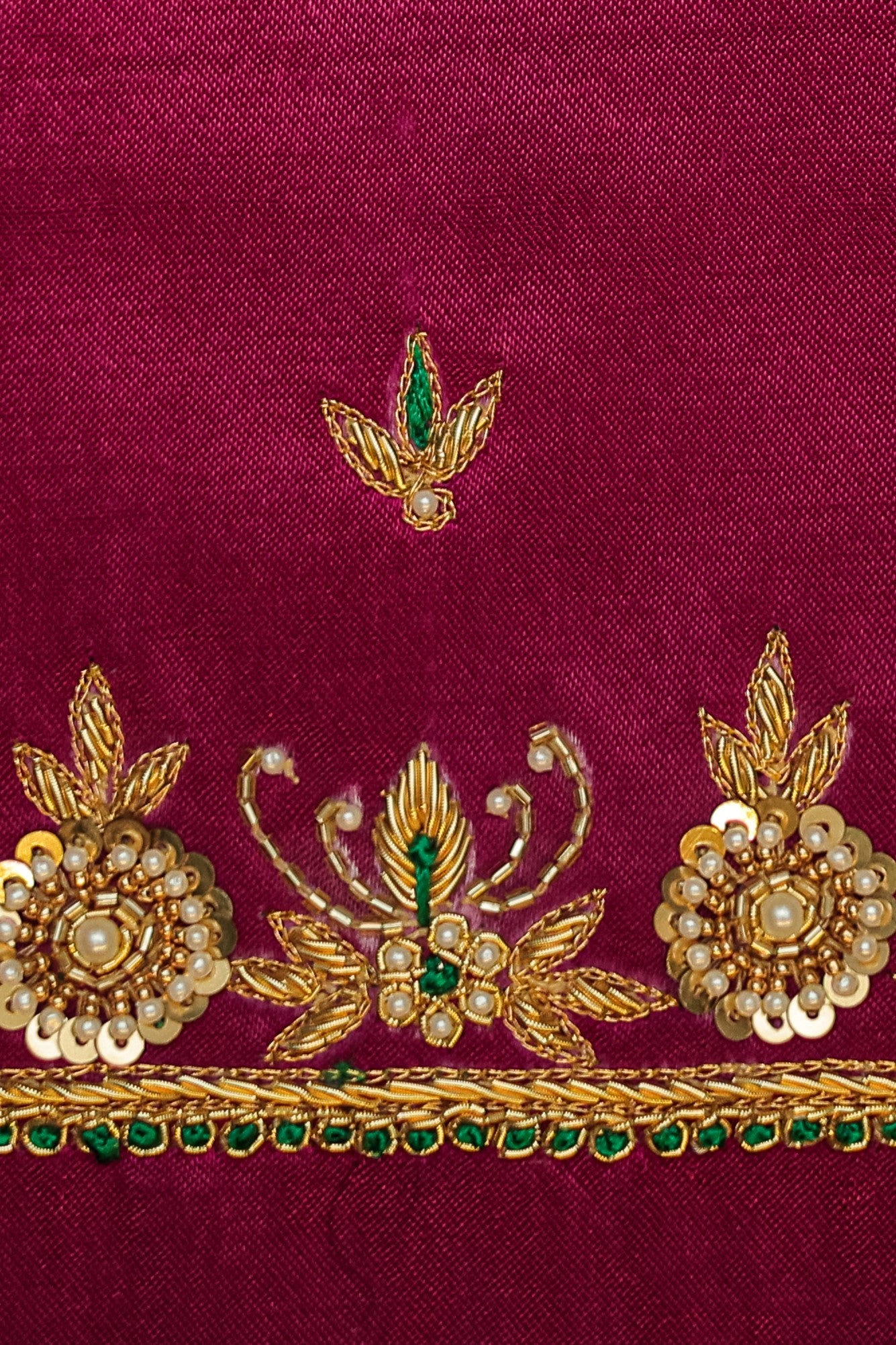 Luxurious Hand Embroidery Raw Silk Unstitched Blouse with Sweetheart Neck