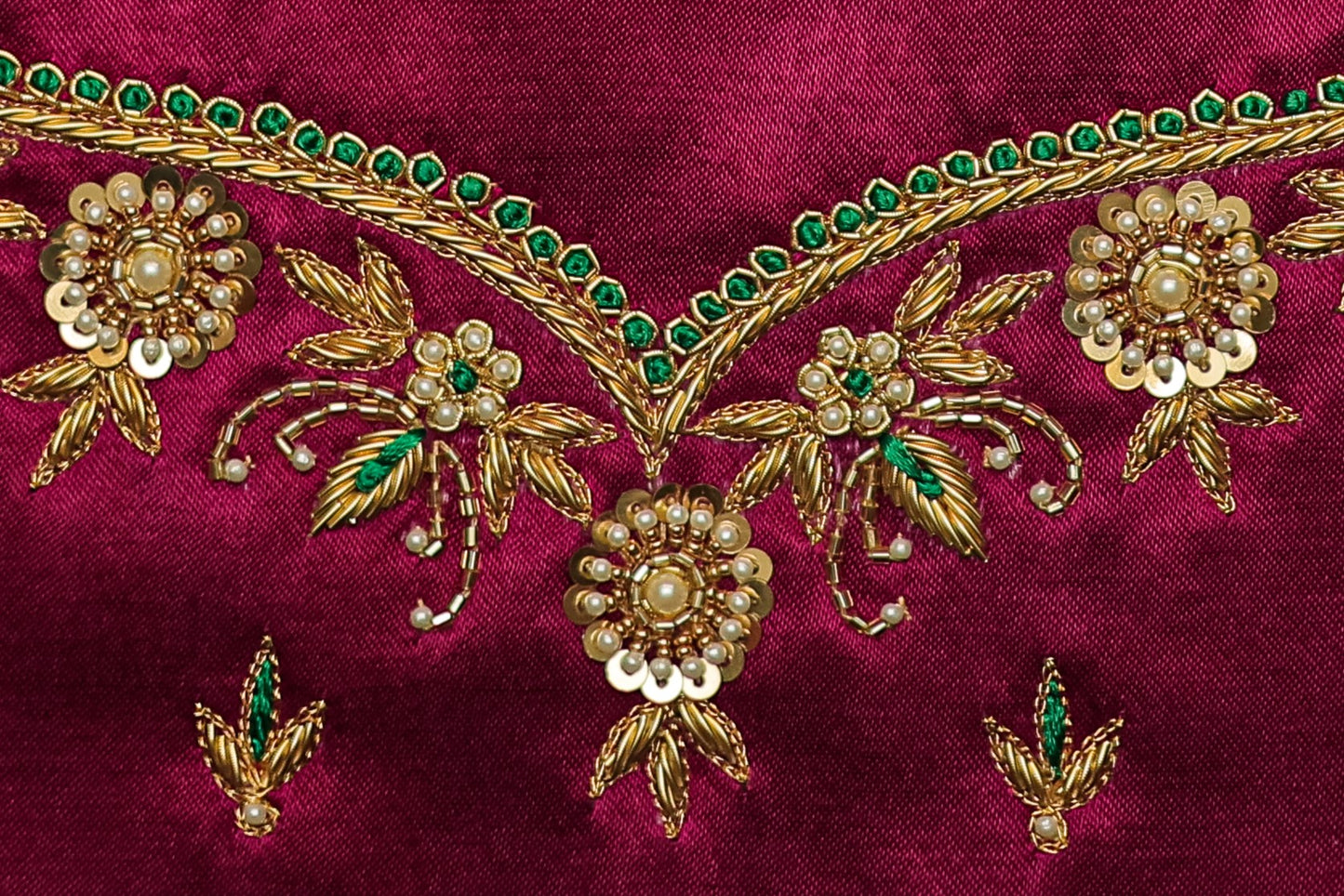 Luxurious Hand Embroidery Raw Silk Unstitched Blouse with Sweetheart Neck