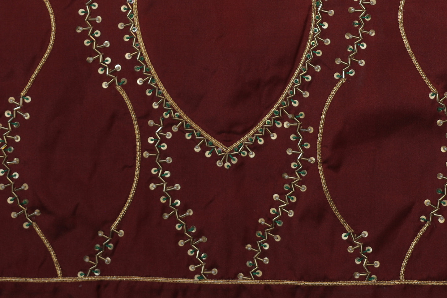 Regal Maroon Glow Embroidered Blouse Fabric