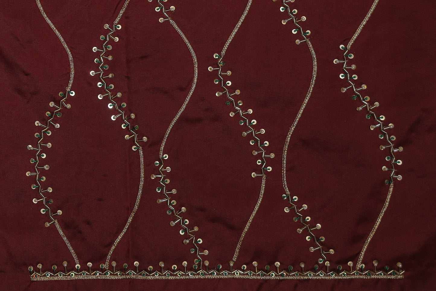 Regal Maroon Glow Embroidered Blouse Fabric