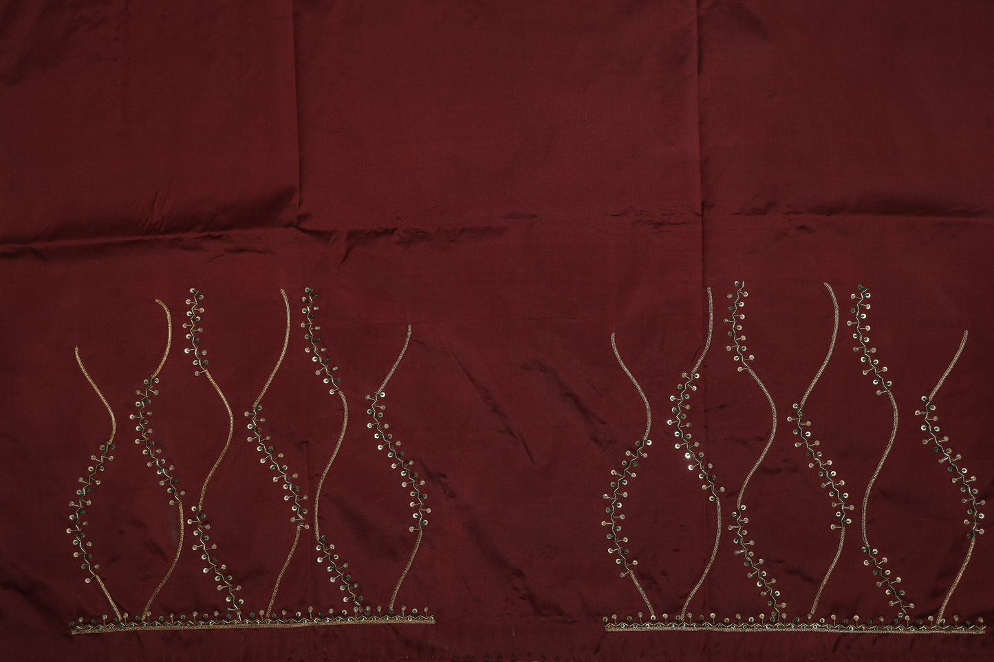 Regal Maroon Glow Embroidered Blouse Fabric