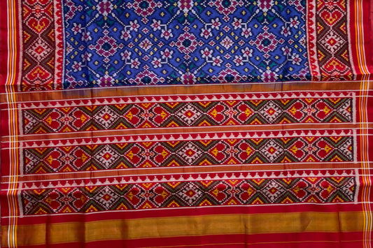 Royal Blue Nav Ratna Single Ikkat Saree