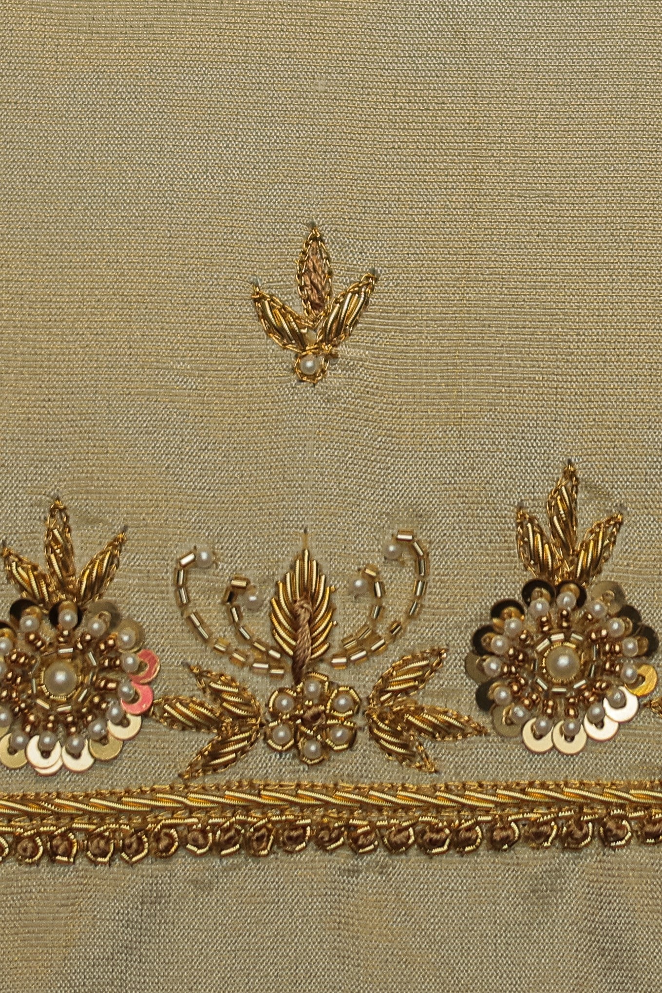 Luxurious Hand Embroidery Raw Silk Unstitched Blouse with Sweetheart Neck