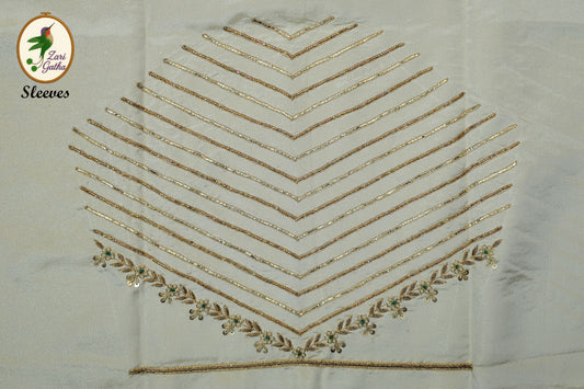 Aristocratic Silk Unstitched Blouse with Zari Thread Detailing with Sweetheat Neck