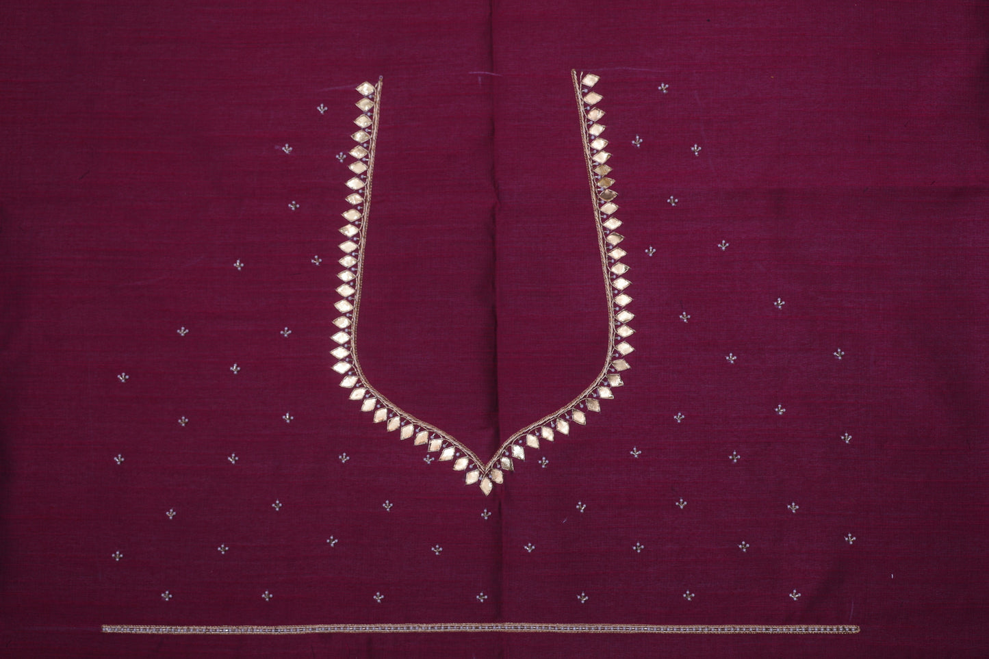 Golden Thread Maroon Luxe Blouse Fabric