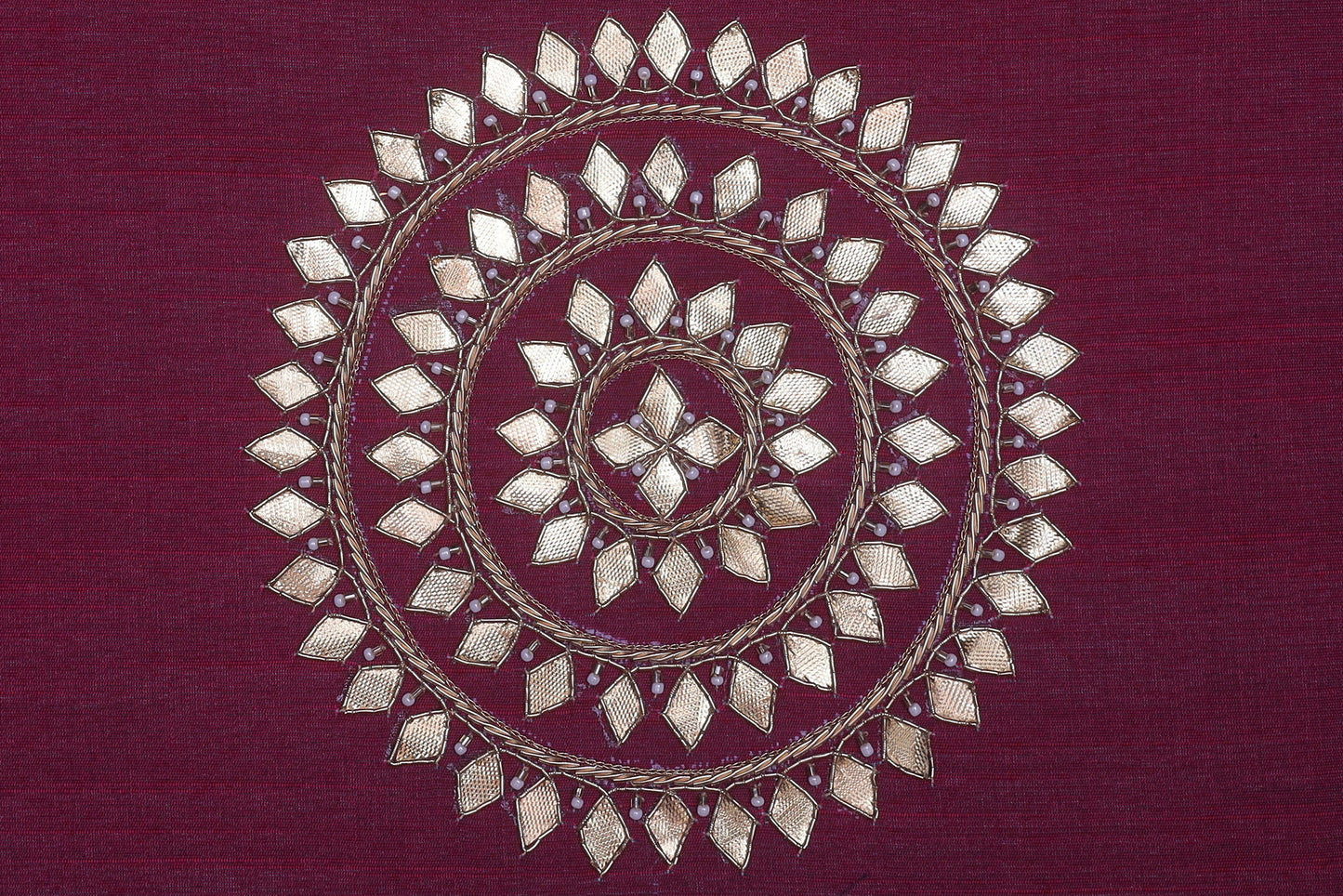 Golden Thread Maroon Luxe Blouse Fabric